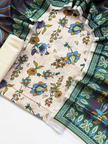 Digital Printed Pure Swiss Lawn 3pc Dress - Unstitch