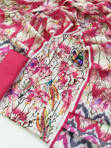 Digital Printed Lawn 3pc Dress - Tulip
