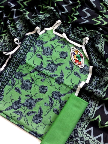 Digital Printed Lawn 3pc Dress - Green