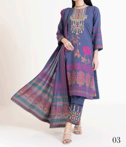 Banarsi Jacquard Suit 3pc - (Unstitched) GG-03