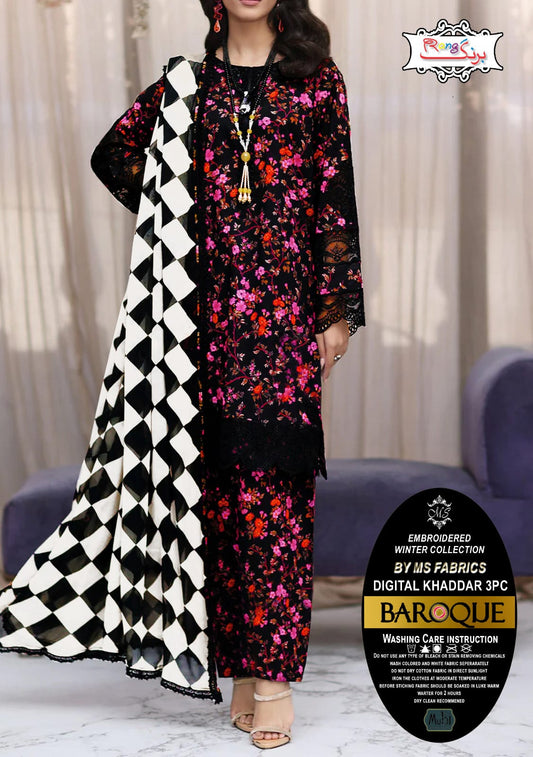 Digital Printed Khaddar 3pc Dress