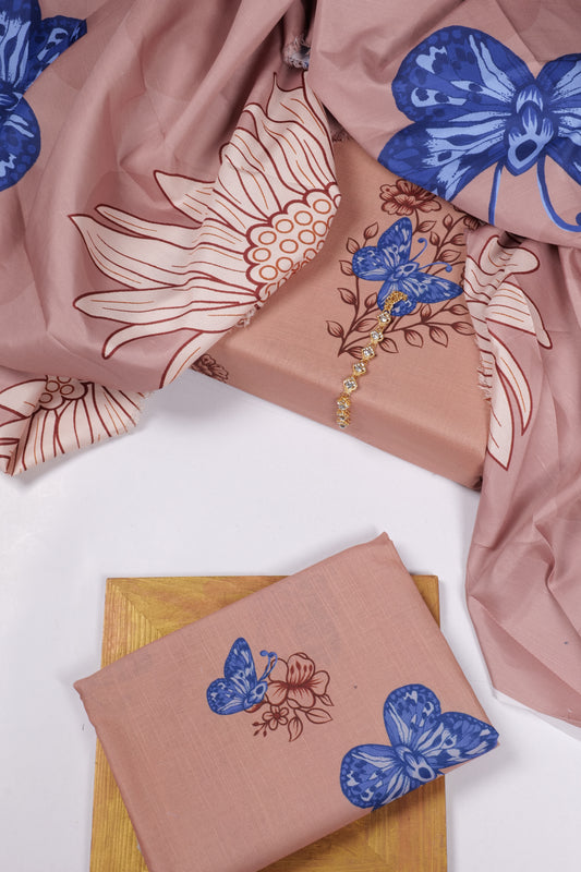 Digital Printed Khaddar 3pc Winter Dress - MS 20