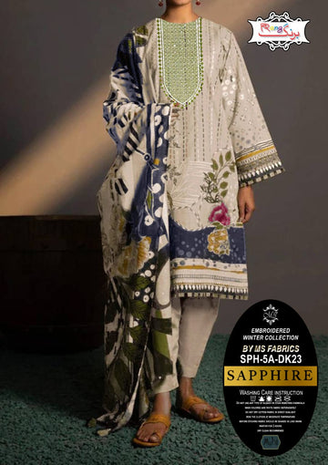 Dhanak Embroidered 3pc Dress - SPH 5A